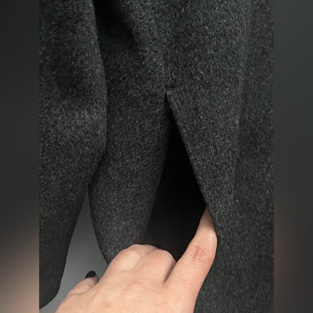 Uniqlo Wool Blend Charcoal Grey Oversized Blazer Coat Small - Picture 6 of 11